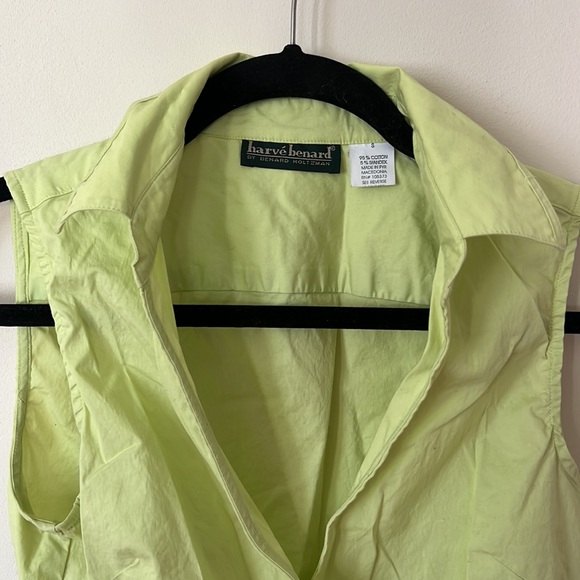 Vintage Green Sleeveless Wrap Top - Picture 2 of 3